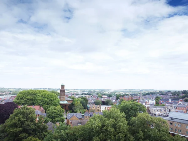 Vista Aérea Torre Iglesia Saint Marys Banbury Oxfordshire Con Árbol — Foto de Stock