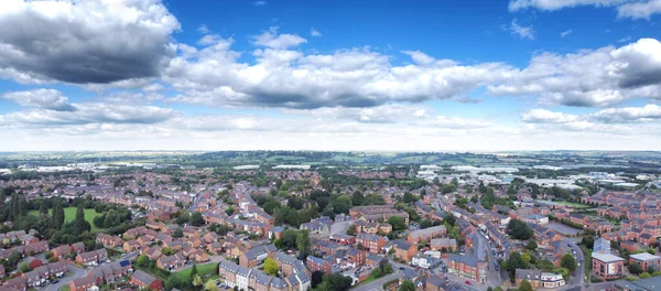 Panoramiczny Widok Lotu Ptaka Historycznego Rynku Miasta Centrum Banbury Oxfordshire — Zdjęcie stockowe