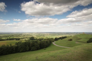manzara görüntüsü Warwickshire İngiltere 'deki Burton Dassett Hills kır parkından 