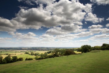 manzara görüntüsü Warwickshire İngiltere 'deki Burton Dassett Hills kır parkından 