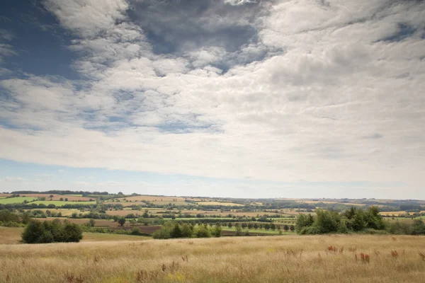 Landschap Beeld Van Landbouwgrond Het Platteland Van Oxfordshire Engeland — Stockfoto