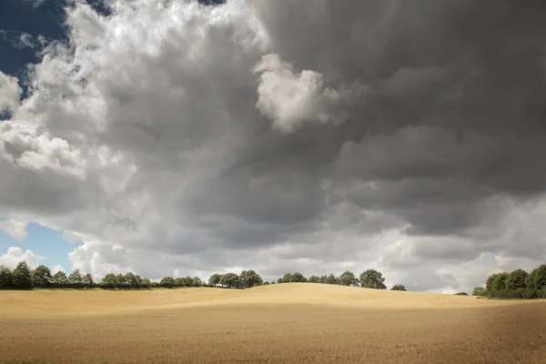 Landschap Beeld Van Landbouwgrond Het Platteland Van Oxfordshire Engeland — Stockfoto