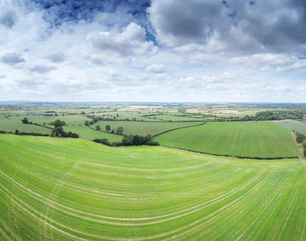 Πανοραμική Εναέρια Άποψη Της Γεωργικής Γης Στην Ύπαιθρο Oxfordshire Στην — Φωτογραφία Αρχείου