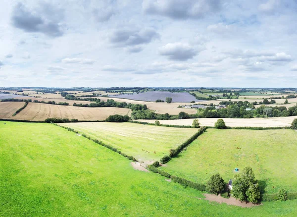 Ngiltere Nin Oxfordshire Kırsalındaki Tarım Arazilerinin Havadan Görünüşü — Stok fotoğraf