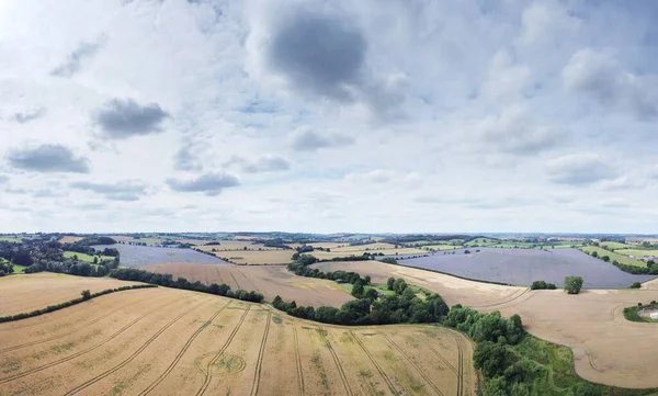 Πανοραμική Εναέρια Άποψη Της Γεωργικής Γης Στην Ύπαιθρο Oxfordshire Στην — Φωτογραφία Αρχείου