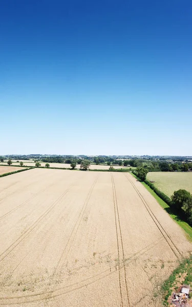 Vista Aérea Panorâmica Das Terras Agrícolas Zona Rural Oxfordshire Inglaterra — Fotografia de Stock