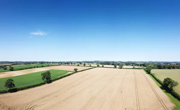 Vista Aérea Panorâmica Das Terras Agrícolas Zona Rural Oxfordshire Inglaterra — Fotografia de Stock
