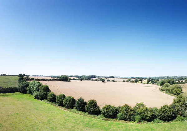 英格兰牛德郡农村农田的全景鸟瞰 — 图库照片