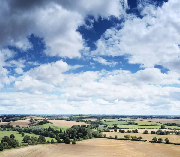 Vista Aérea Las Tierras Agrícolas Campiña Oxfordshire Inglaterra —  Fotos de Stock
