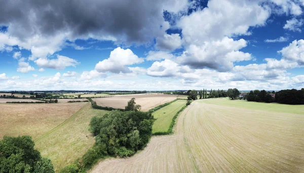 Vista Aerea Panoramica Dei Terreni Agricoli Nella Campagna Dell Oxfordshire — Foto Stock