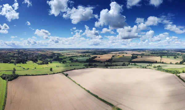Vista Aérea Panorámica Las Tierras Cultivo Campo Oxfordshire Inglaterra —  Fotos de Stock