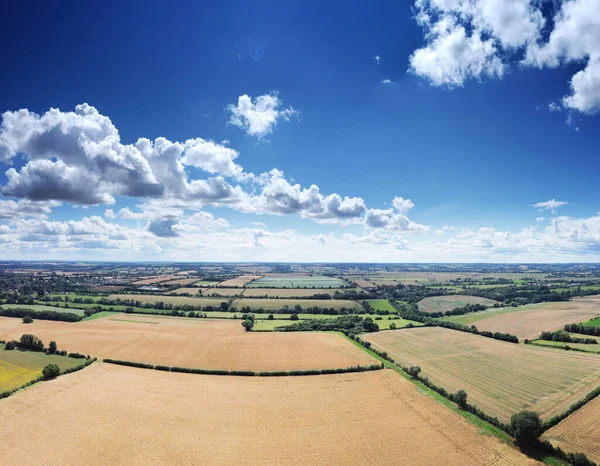 Vista Aérea Panorámica Las Tierras Cultivo Campo Oxfordshire Inglaterra —  Fotos de Stock