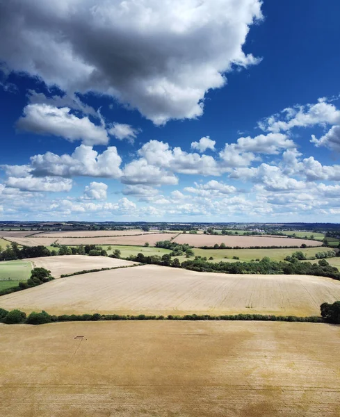 Vista Aérea Las Tierras Agrícolas Campiña Oxfordshire Inglaterra —  Fotos de Stock