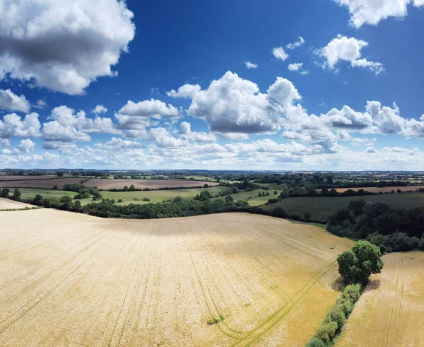 Vista Aérea Panorámica Las Tierras Cultivo Campo Oxfordshire Inglaterra —  Fotos de Stock