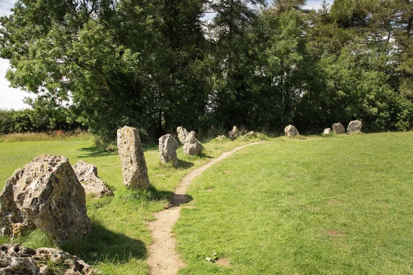 Zbliżenie Szczegółowy Obraz Kamienia Rollright Granicy Oxfordshire Warwickshire Anglii — Zdjęcie stockowe