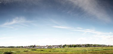 Heybridge 'den Maldon kasabasının panoramik manzara görüntüsü
