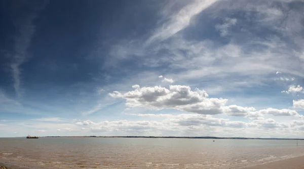 Panoramic Landscape Image Canvey Island Looking Out Thames Estuary — Stock Photo, Image