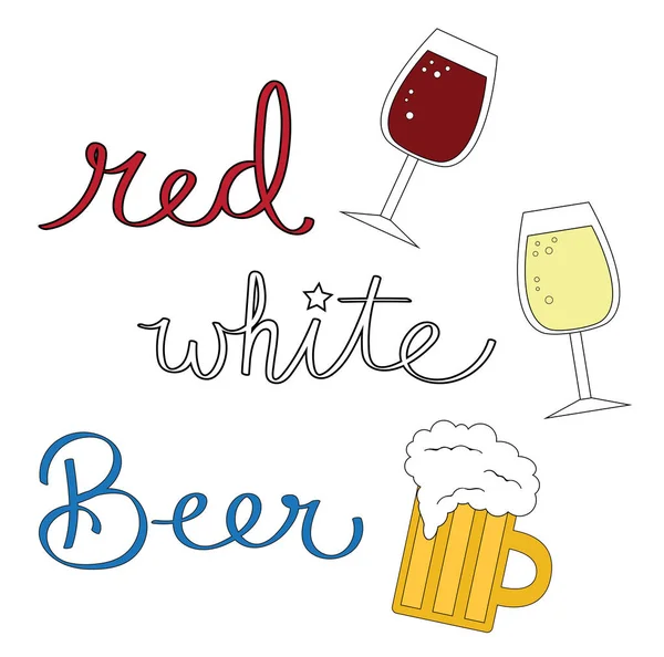 Blanc Rouge Bière — Image vectorielle