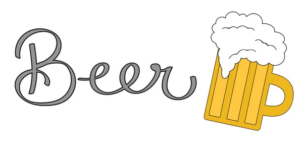 Mok Glas Bier — Stockvector