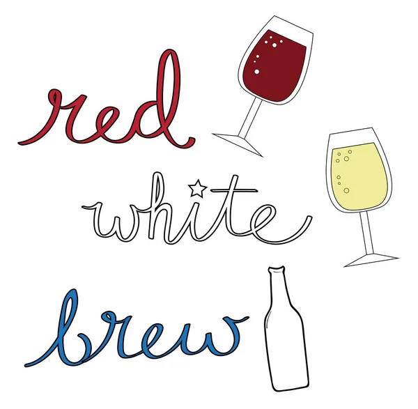 Rouge Blanc Brew — Image vectorielle