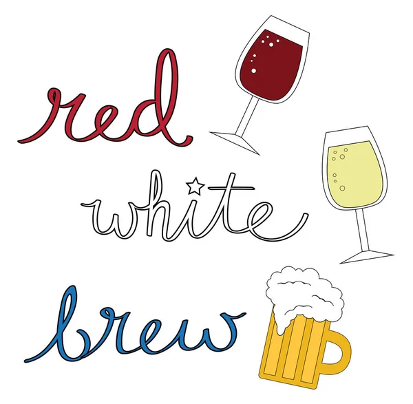 白色和 Brew — 图库矢量图片