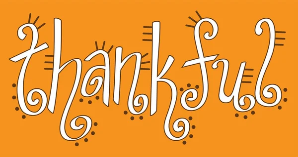 Thankful Thanksgiving Cute Lettering — Stock Vector