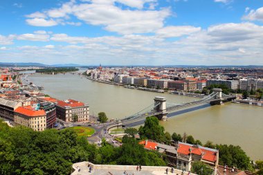 Budapeşte, Macaristan 'ın hava manzarası. Yukarıdan harika Budapeşte Manzarası.