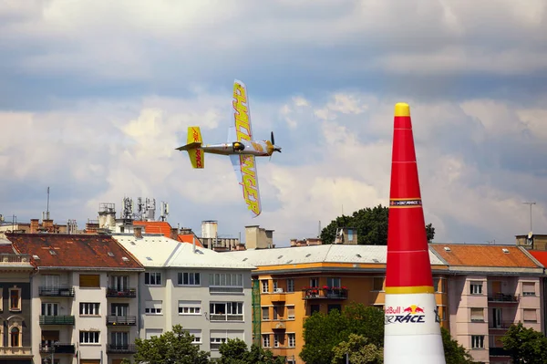 Budapest Hungria Junho 2018 Aeronaves Light Sport Sobrevoam Rio Danúbio — Fotografia de Stock