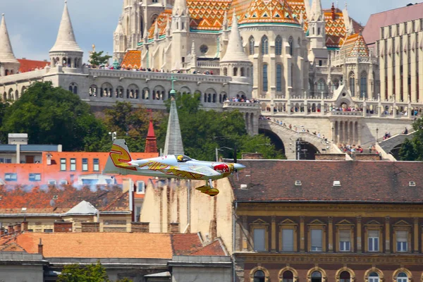Budapest Magyarország 2018 Június Könnyű Sportrepülőgépek Repülnek Duna Felett Budapesti — Stock Fotó