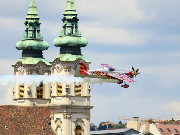 Budapest Hungria Junho 2018 Aeronaves Light Sport Sobrevoam Rio Danúbio — Fotografia de Stock