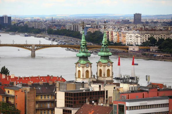 Tuna Nehri Manzarası Budapeşte Silüeti — Stok fotoğraf