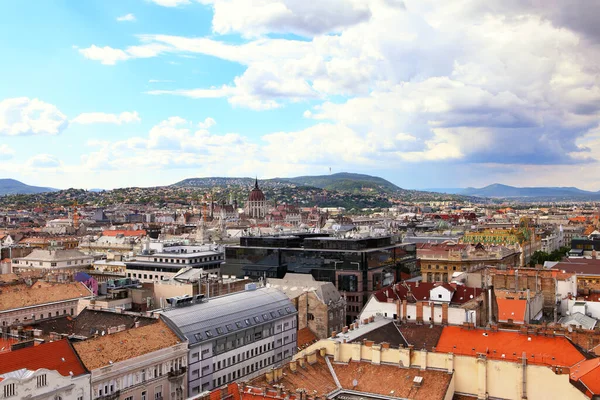 Letecký Panoramatický Výhled Budapešť Vrcholu Baziliky Svatého Štěpána — Stock fotografie