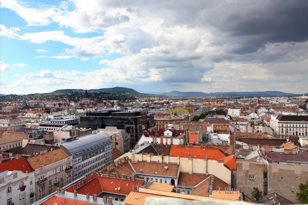 Widok Góry Panoramę Budapesztu Szczytu Bazyliki Świętego Stefana — Zdjęcie stockowe