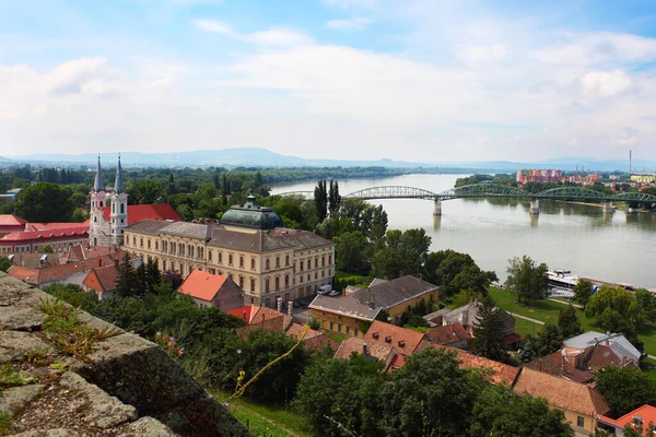 Esztergom Węgry Dunaj Niewielka Część Słowacji — Zdjęcie stockowe