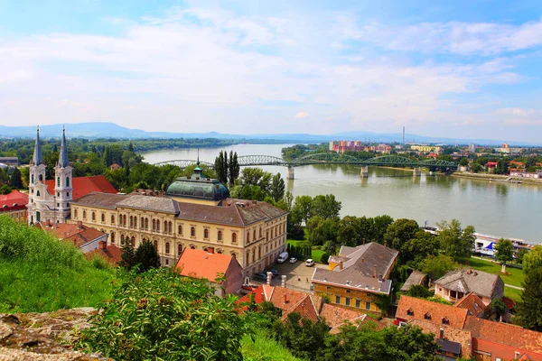 Esztergom Węgry Dunaj Niewielka Część Słowacji — Zdjęcie stockowe