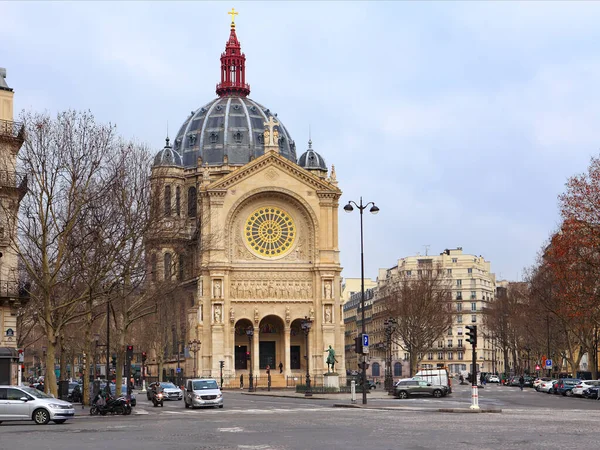 Párizs Franciaország 2019 Február Reggeli Kilátás Saint Augustin Térre Párizsban — Stock Fotó