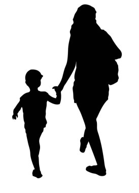 Anne ve oğlu vektör