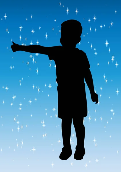 Little Boy Silhouette Vector — Stock Vector