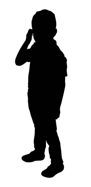 Kleine Jongen Silhouet Vector — Stockvector