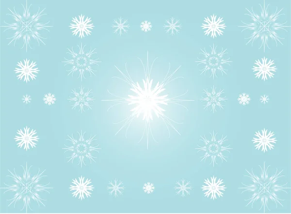 Snowflakes Blue Vector Background — Stock Vector