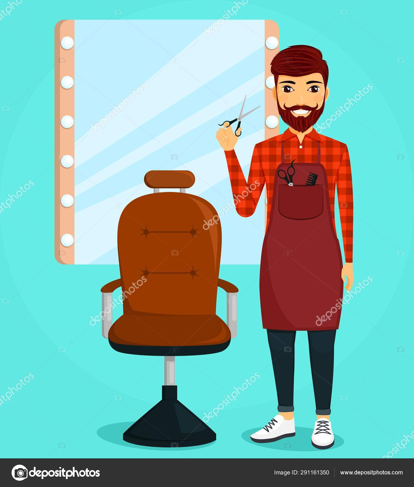 Young Guy Professional Hairdresser Hairdresser Workplace Holding