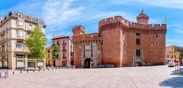 Perpignan, France - July 27, 2014: Castillet or porte Notre-Dame or Petit-Castillet in Perpignan.