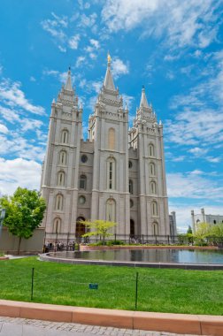 Salt Lake City, Amerika Birleşik Devletleri - 19 Mayıs 2017: Kilise of Jesus Christ of Latter-day Saints, Utah, ABD Tapınağı