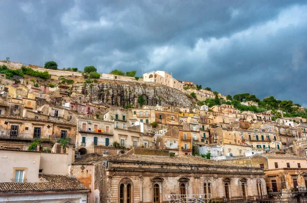 Nézd Ősi Város Modica Szicília Olaszország — Stock Fotó