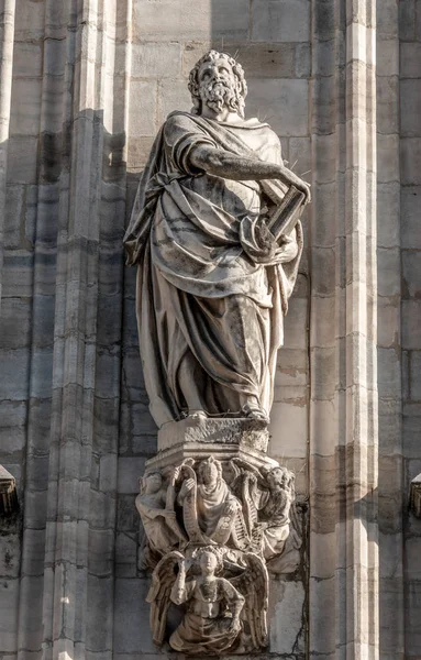 Milão Itália Junho 2018 Decoração Exterior Catedral Milão Catedral Basílica — Fotografia de Stock