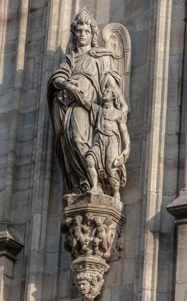 Milão Itália Junho 2018 Decoração Exterior Catedral Milão Catedral Basílica — Fotografia de Stock