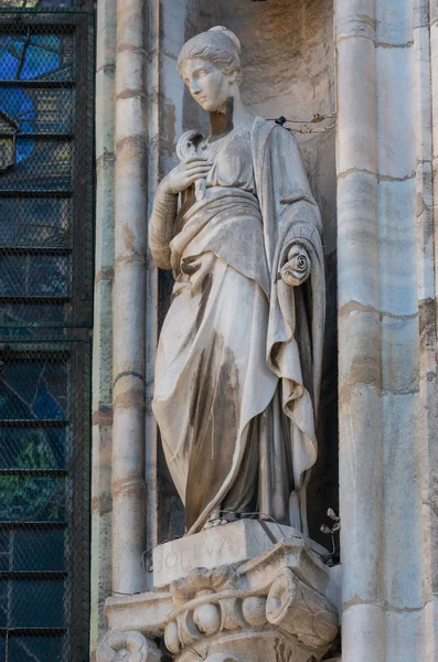 Milão Itália Junho 2018 Decoração Exterior Catedral Milão Catedral Basílica — Fotografia de Stock