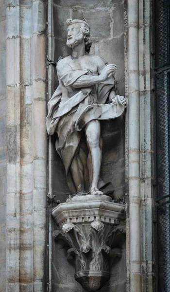 Milão Itália Junho 2018 Decoração Exterior Catedral Milão Catedral Basílica — Fotografia de Stock