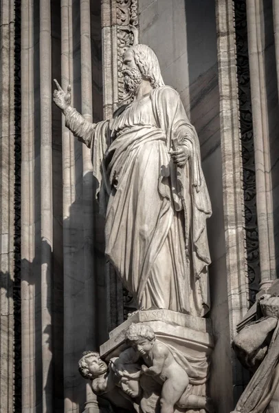 Milão Itália Junho 2018 Decoração Exterior Catedral Milão Catedral Basílica — Fotografia de Stock