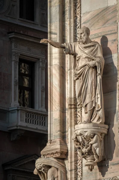 Milão Itália Junho 2018 Decoração Exterior Catedral Milão Catedral Basílica — Fotografia de Stock